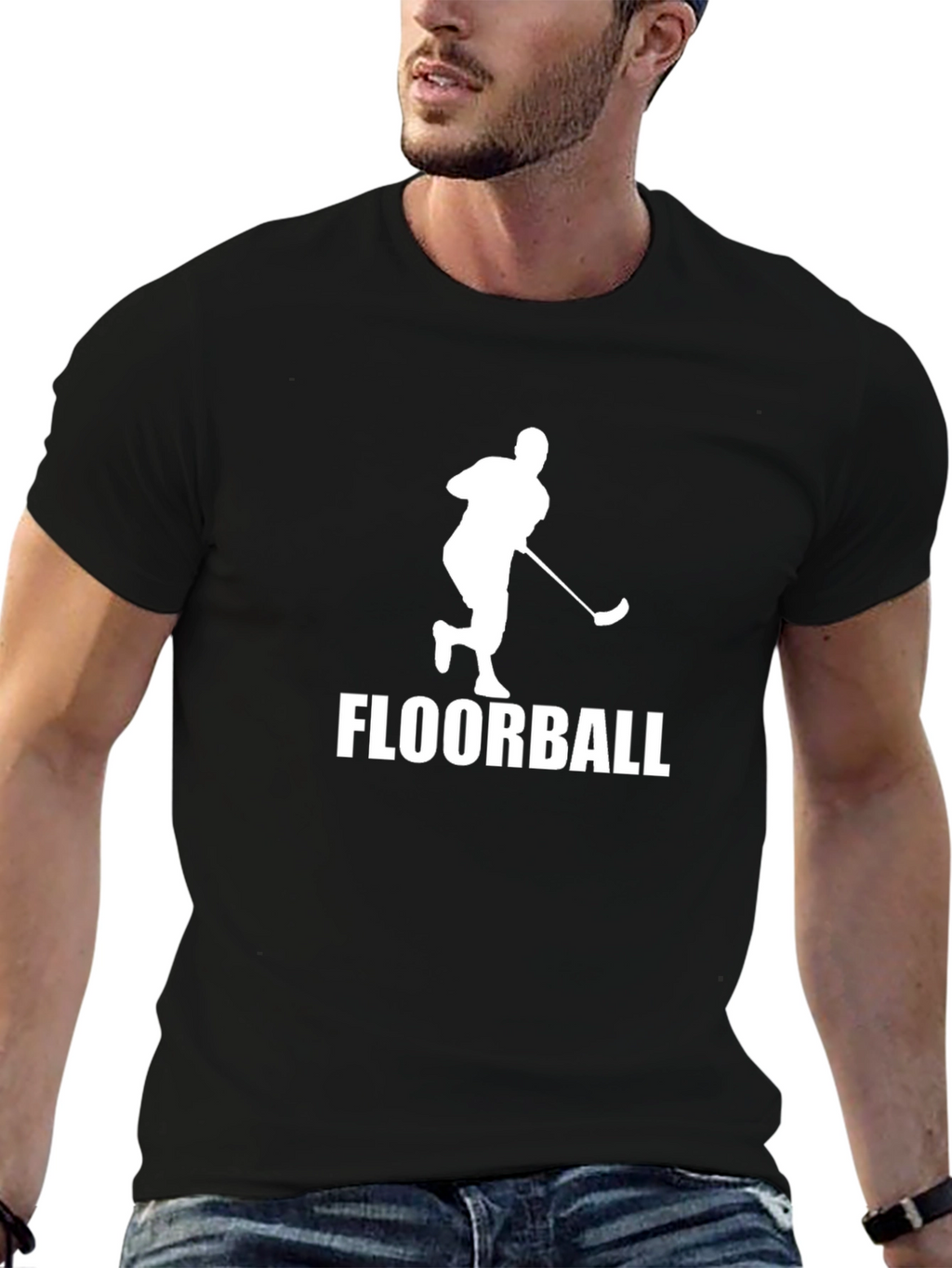 Floorball Player Graphic T-Shirt