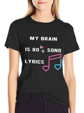 Song Lyrics Brain Graphic Tee - Novelty Music T-Shirt