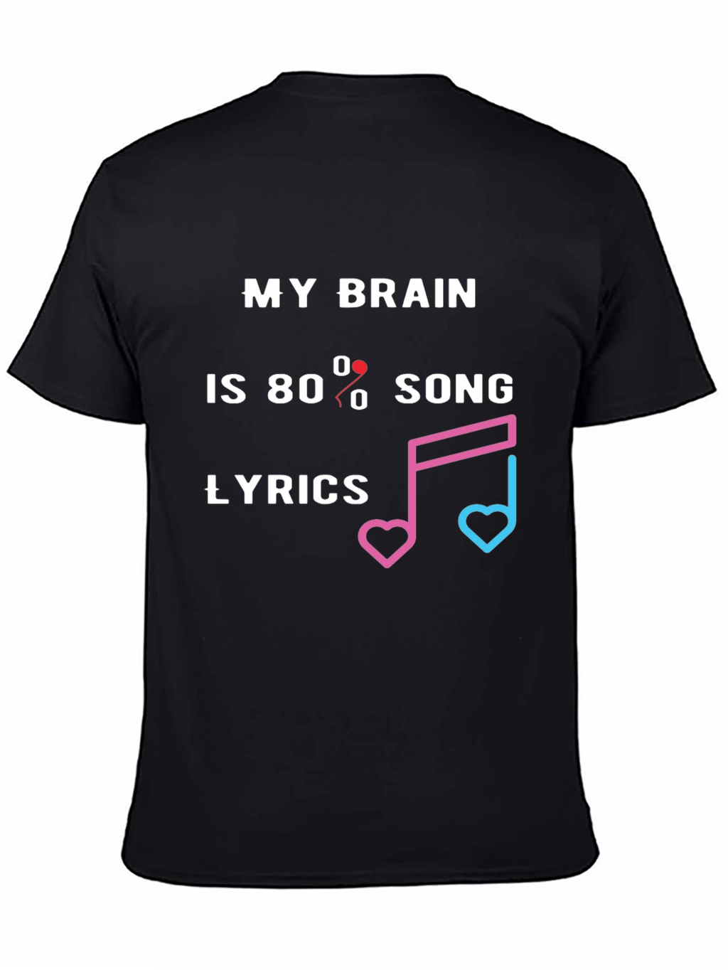 Song Lyrics Brain Graphic Tee - Novelty Music T-Shirt