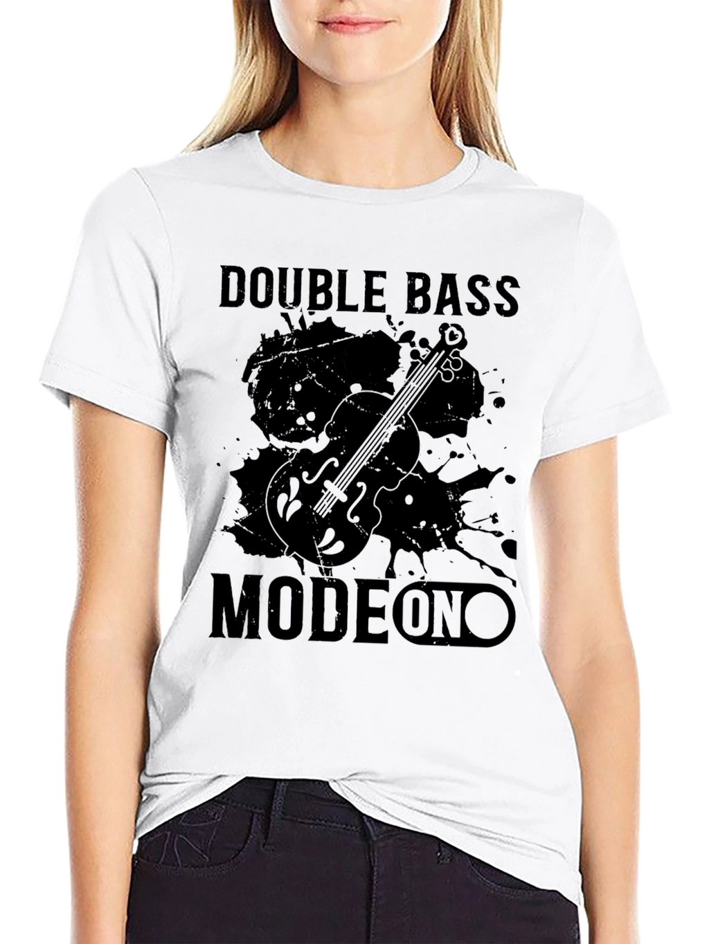 Double Bass Mode On Black Graphic Tee