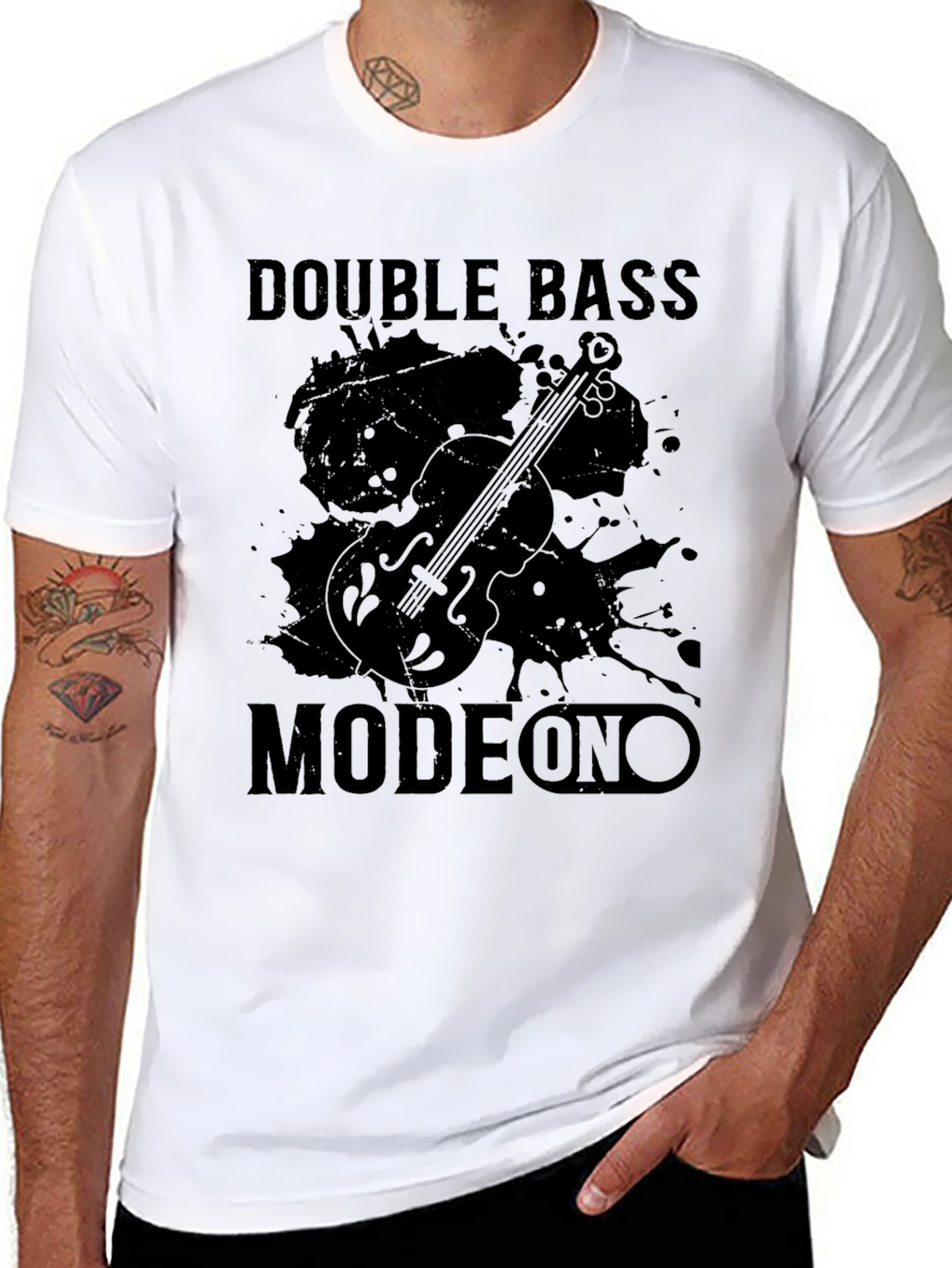 Double Bass Mode On Black Graphic Tee