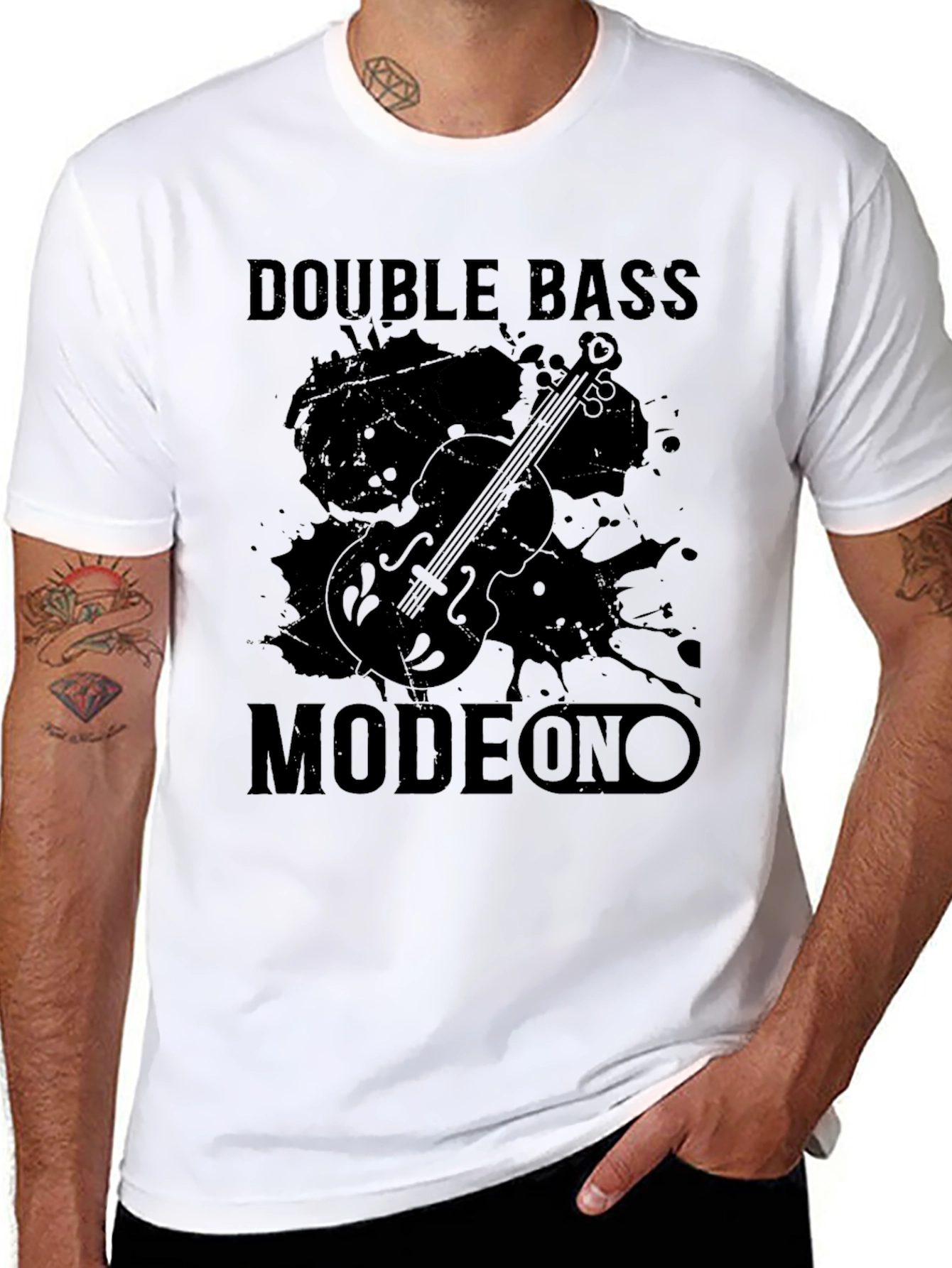 Double Bass Mode On Black Graphic Tee