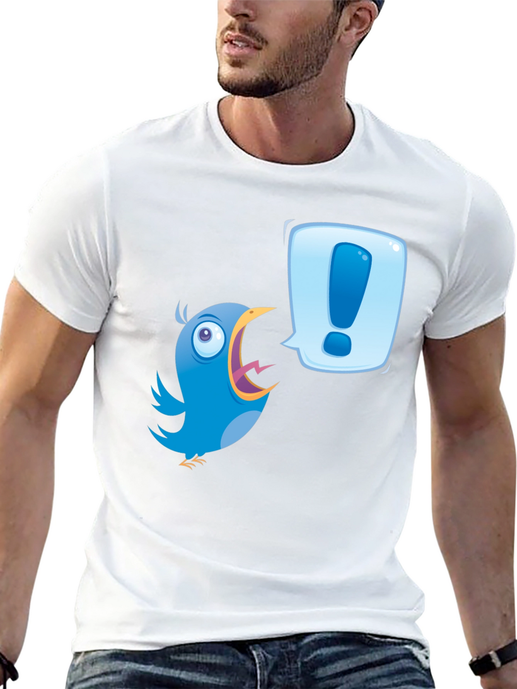 Cartoon Bird Exclamation T-Shirt