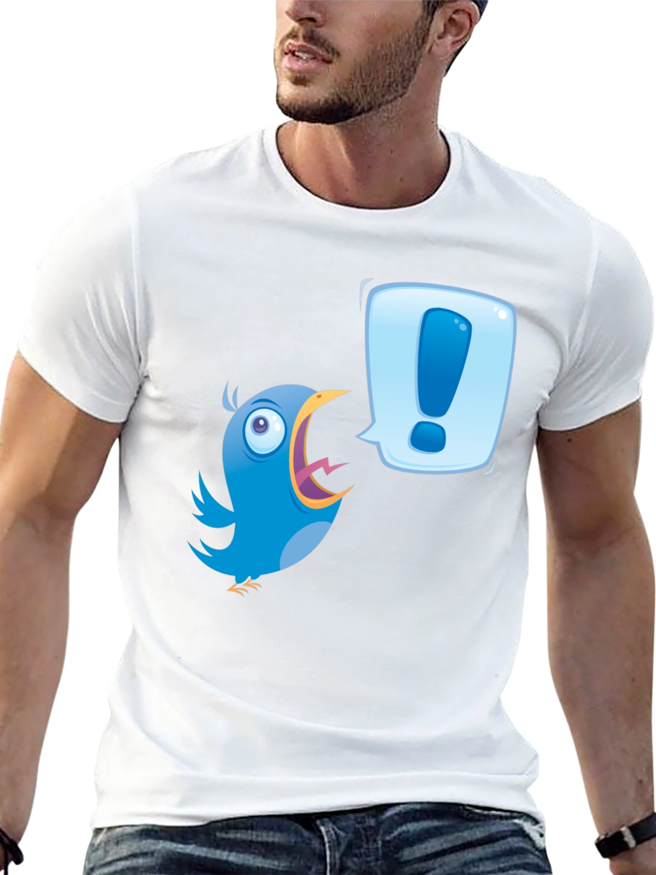 Cartoon Bird Exclamation T-Shirt