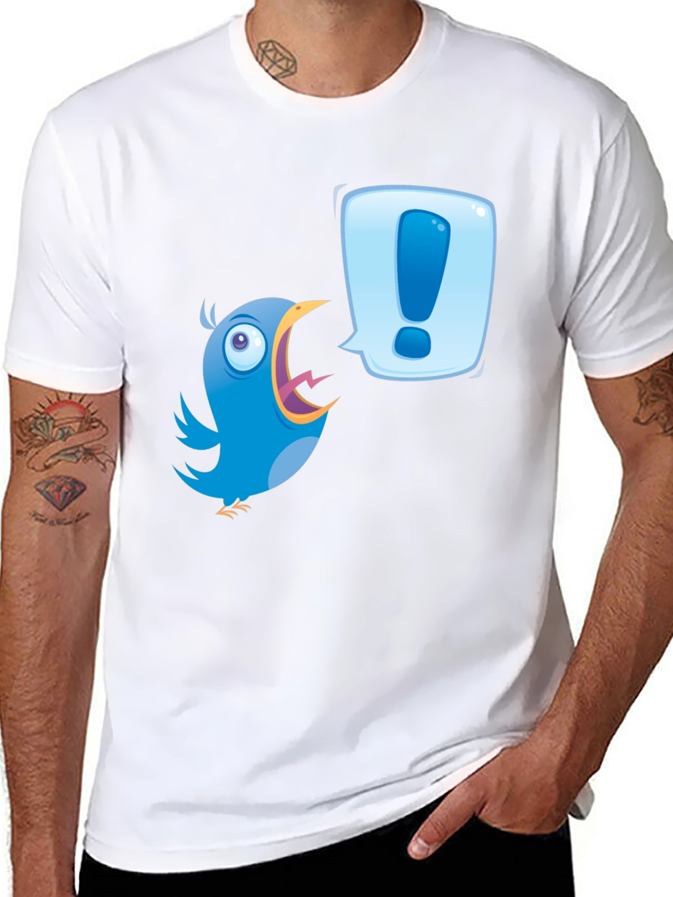 Cartoon Bird Exclamation T-Shirt