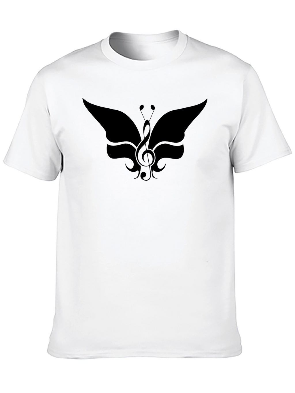 Butterfly Treble Clef Graphic Tee - Black