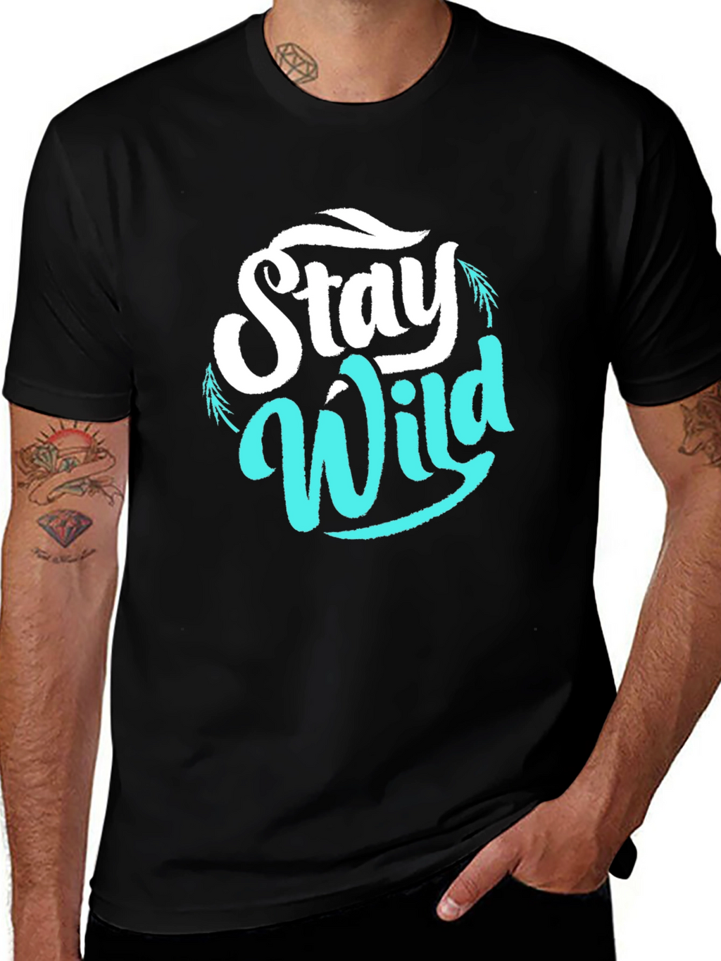 Stay Wild Graphic Tee - Black Casual T-Shirt