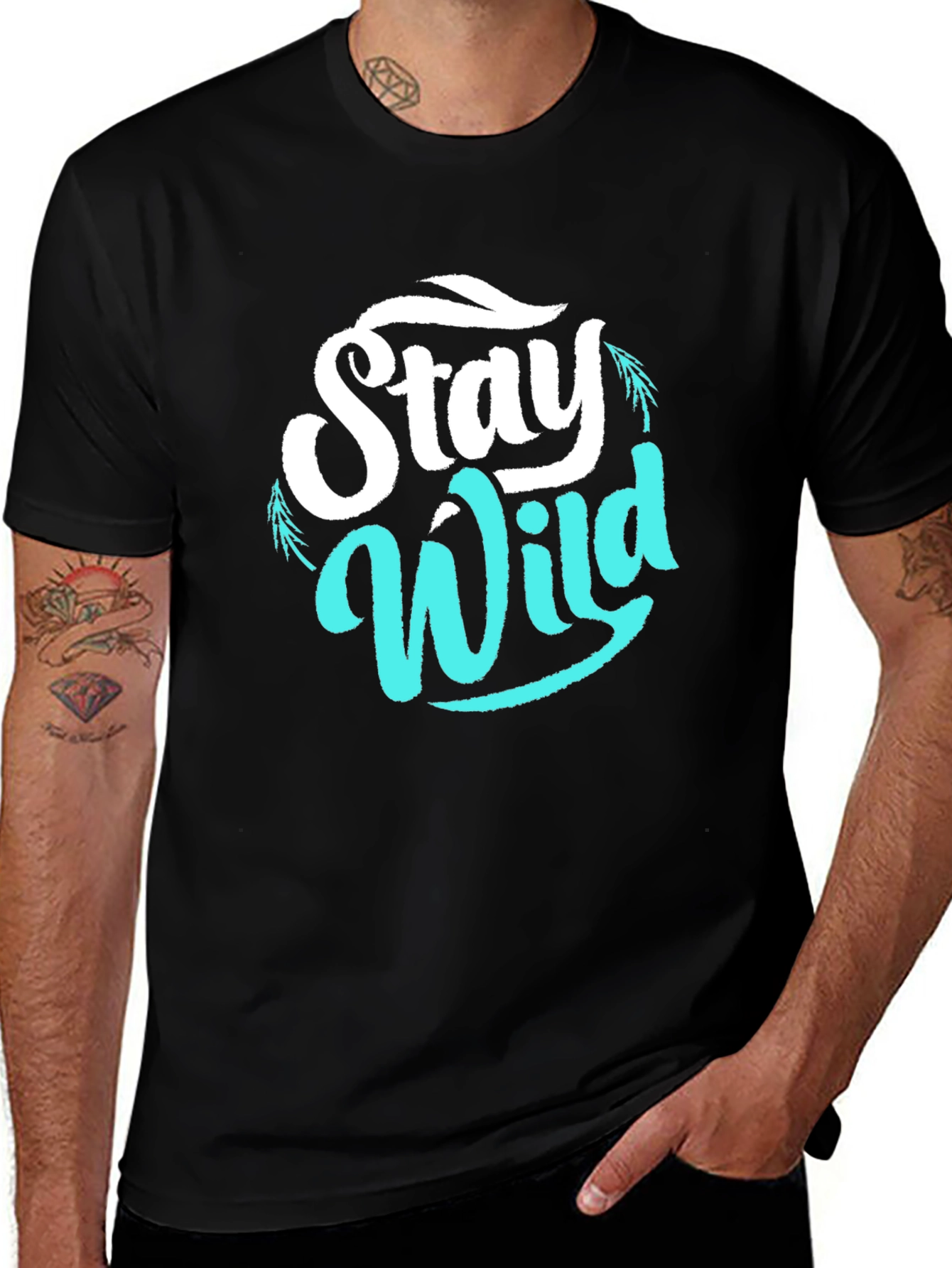 Stay Wild Graphic Tee - Black Casual T-Shirt