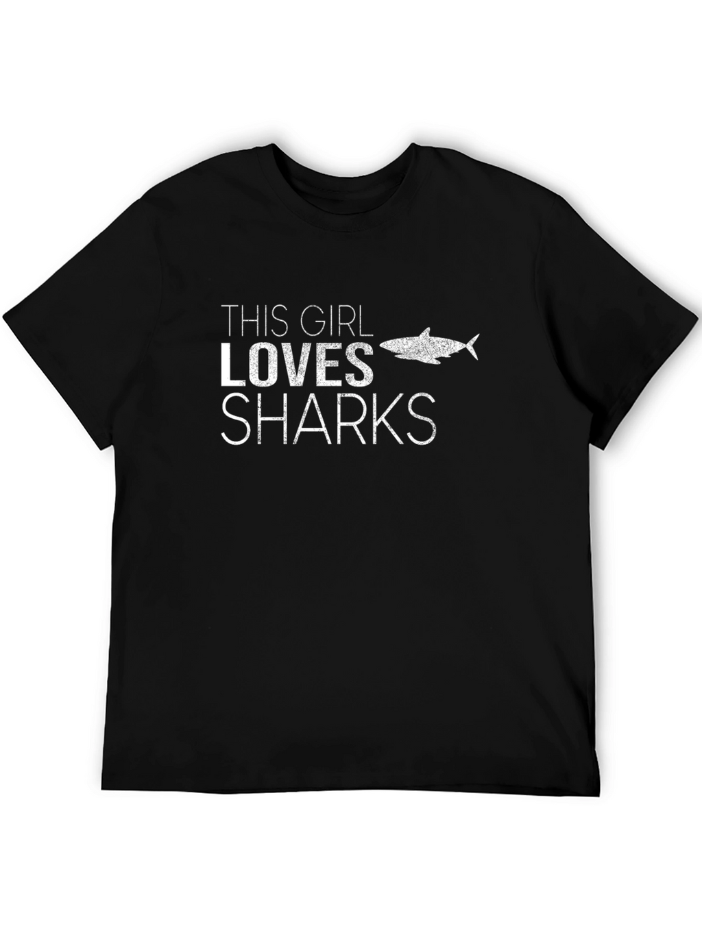 This Girl Loves Sharks Black Graphic T-Shirt