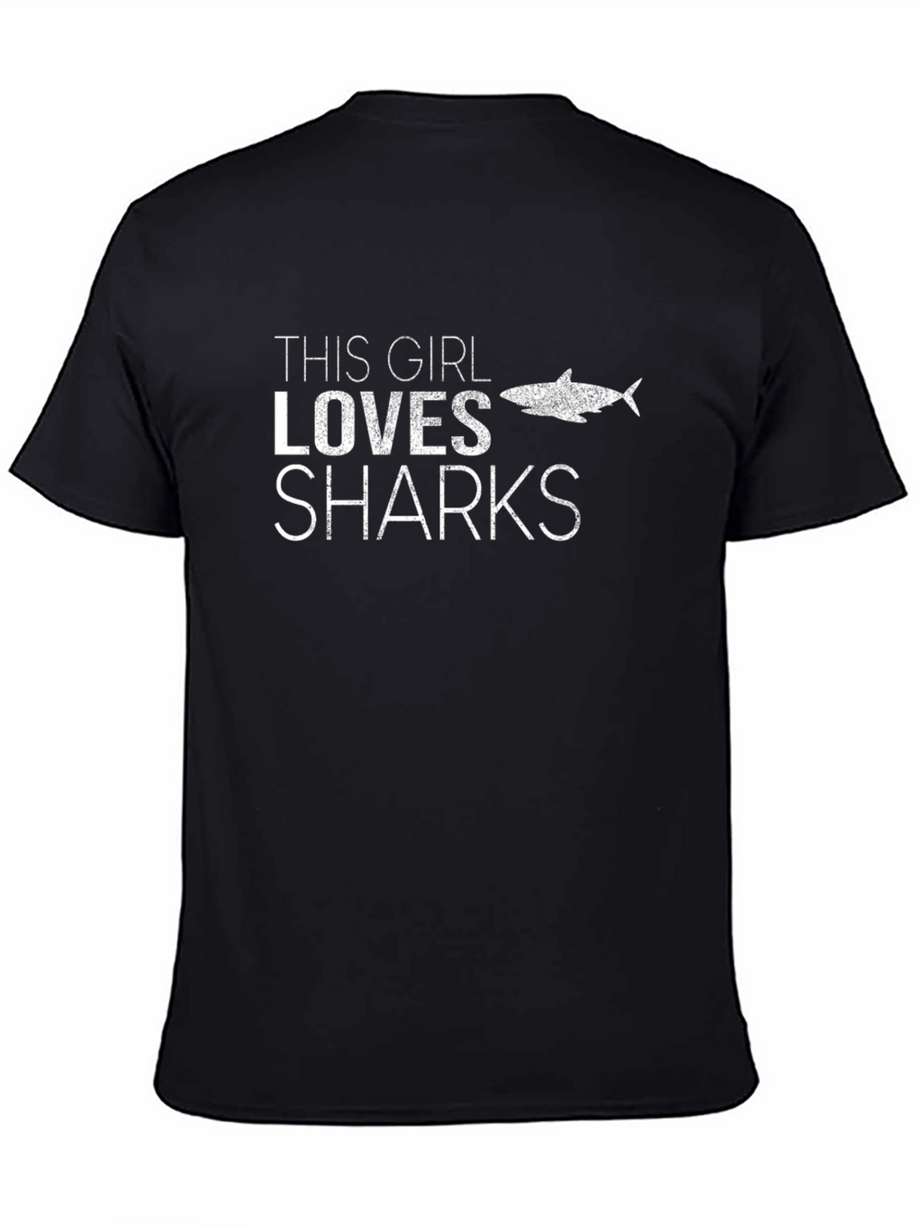 This Girl Loves Sharks Black Graphic T-Shirt