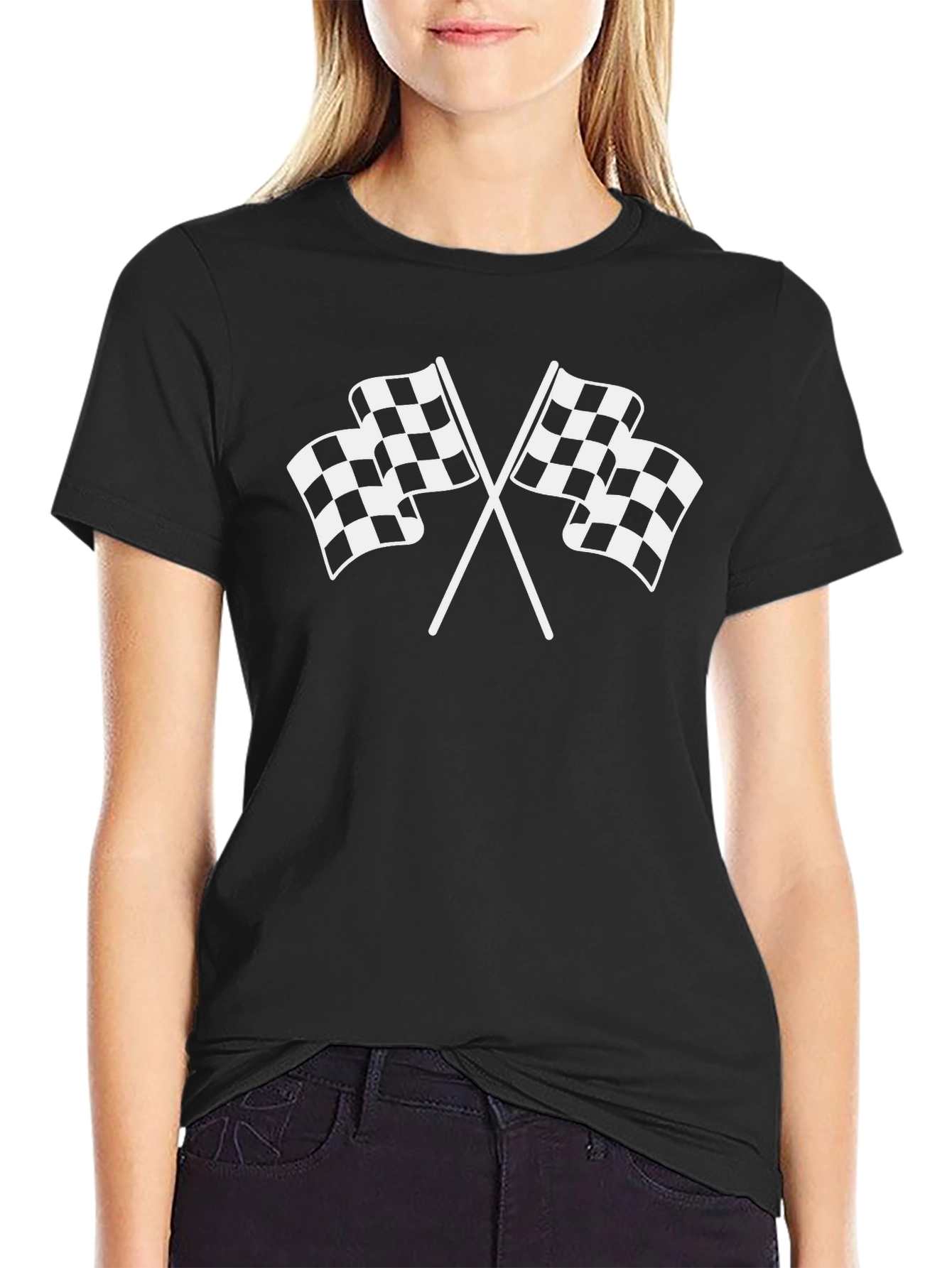 Checkered Flag Graphic Tee - Racing Fan Shirt