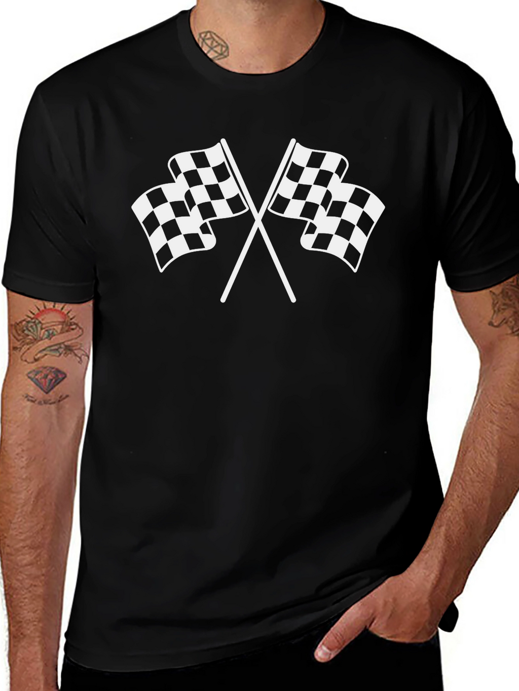 Checkered Flag Graphic Tee - Racing Fan Shirt