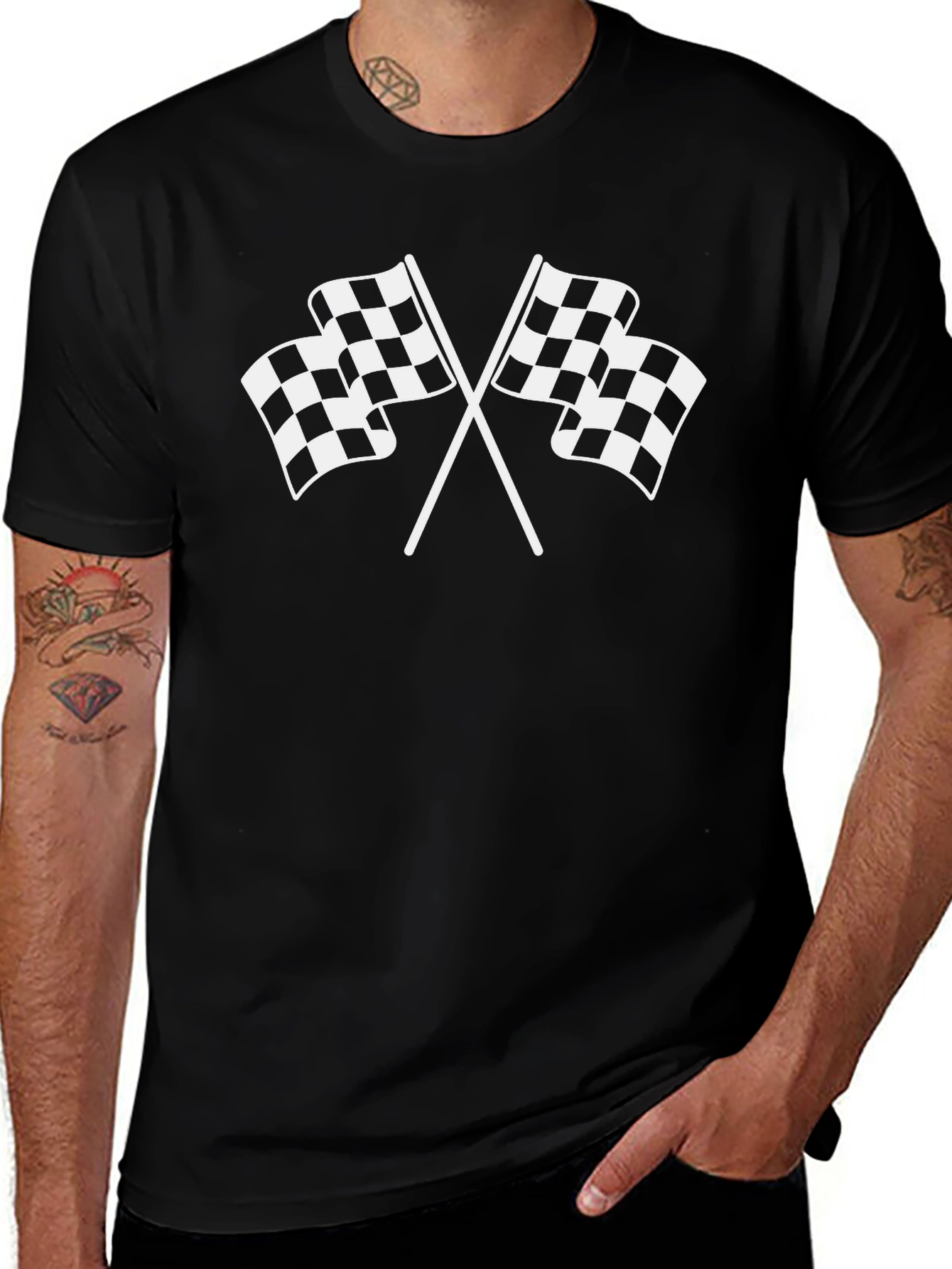 Checkered Flag Graphic Tee - Racing Fan Shirt