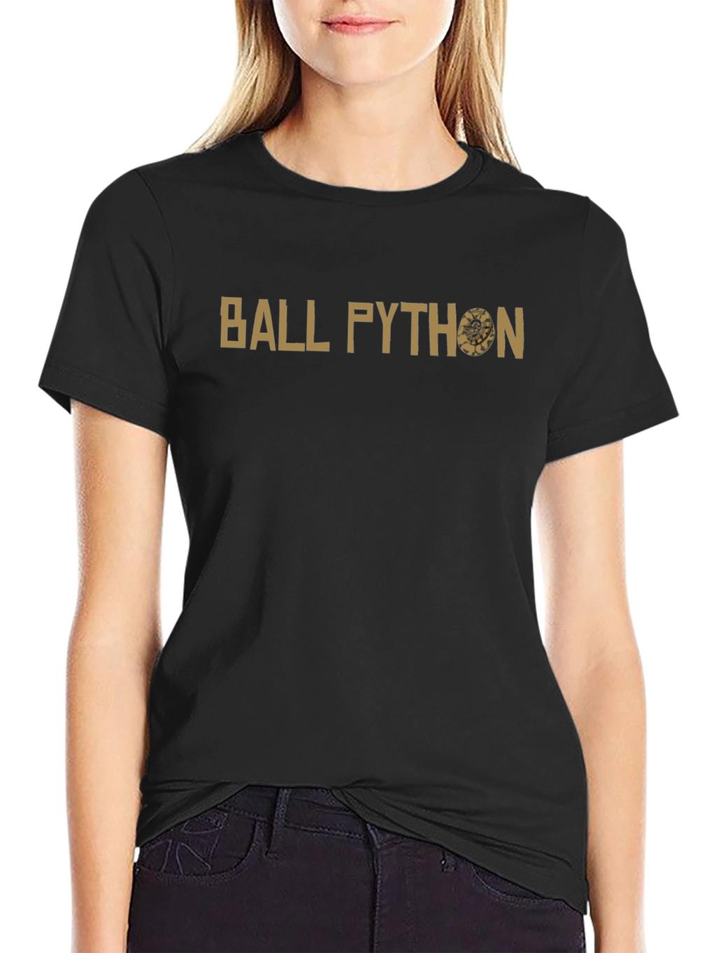 Ball Python Graphic Tee - Black Cotton T-Shirt