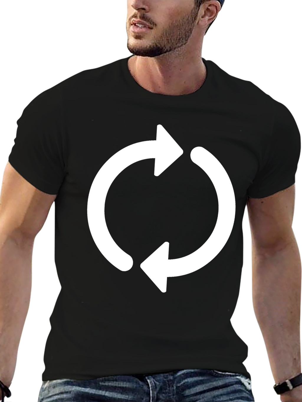 Recycle Arrows Graphic Black T-Shirt