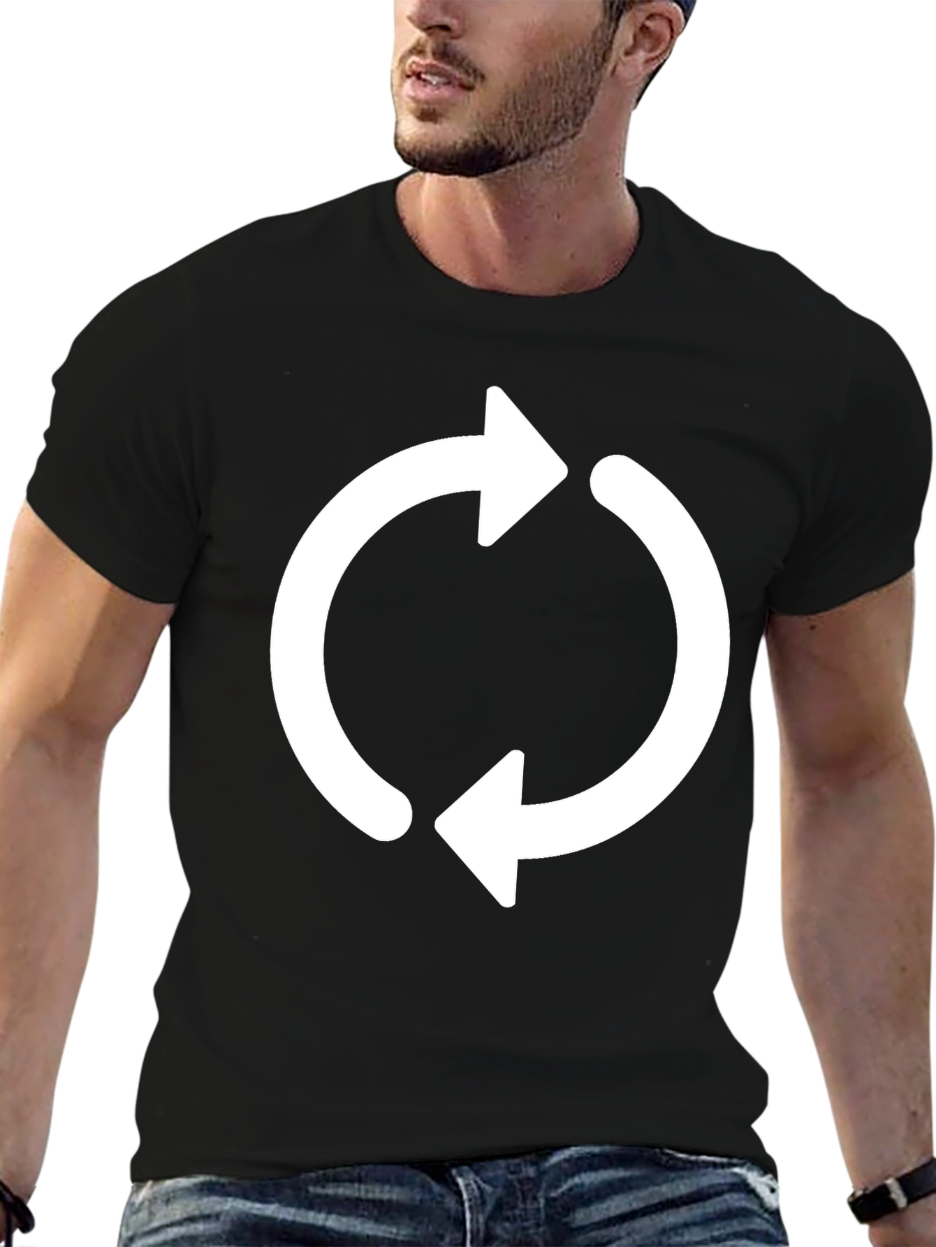 Recycle Arrows Graphic Black T-Shirt