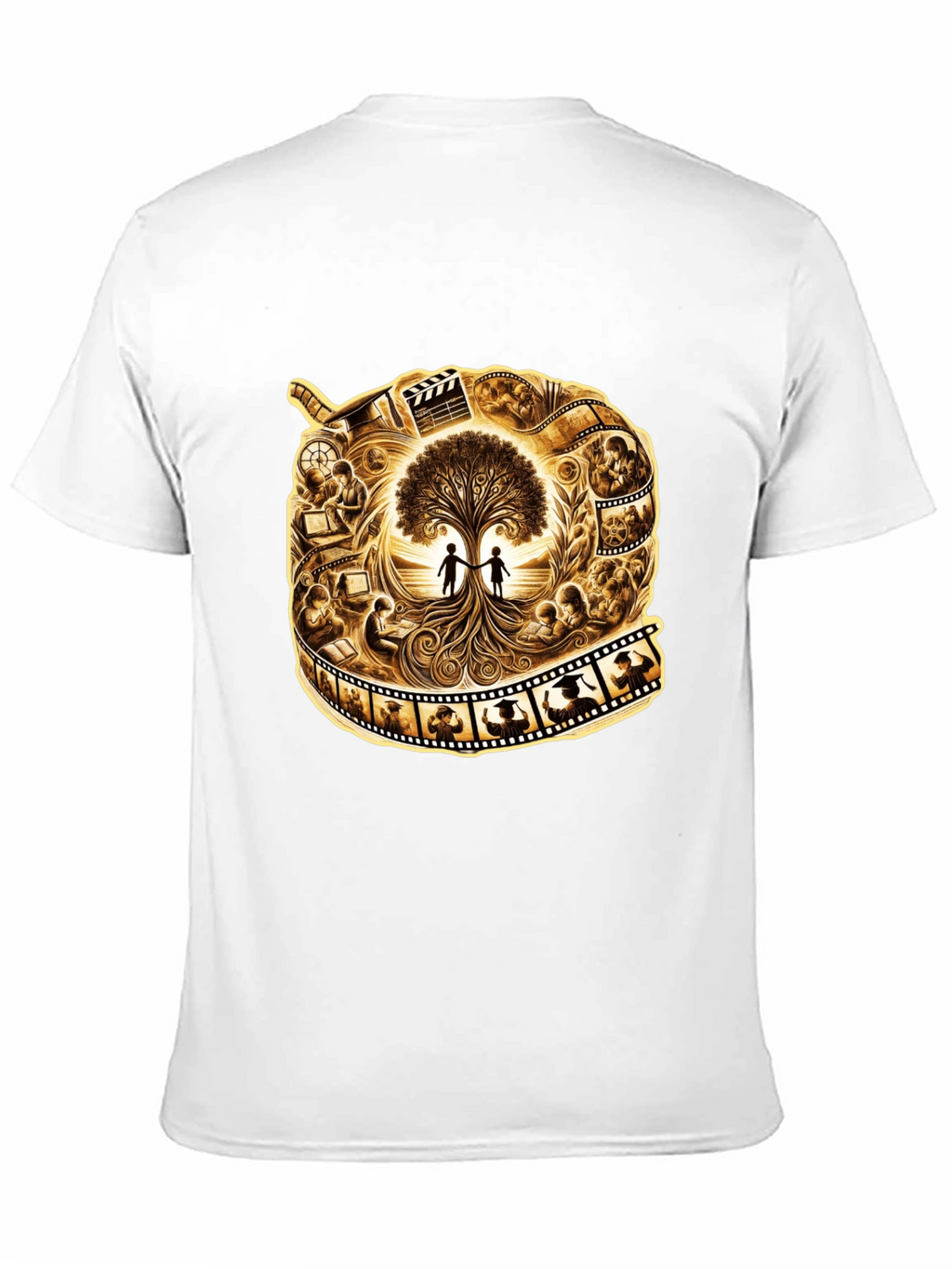 Film Reel Tree of Life Black Graphic Tee