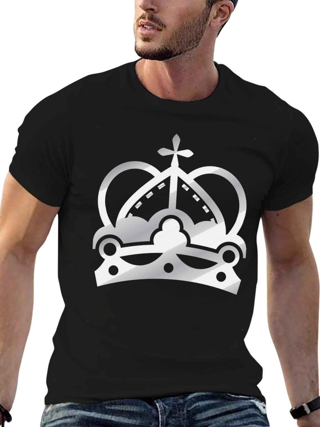 Crown Graphic Black T-Shirt - Stylish Streetwear
