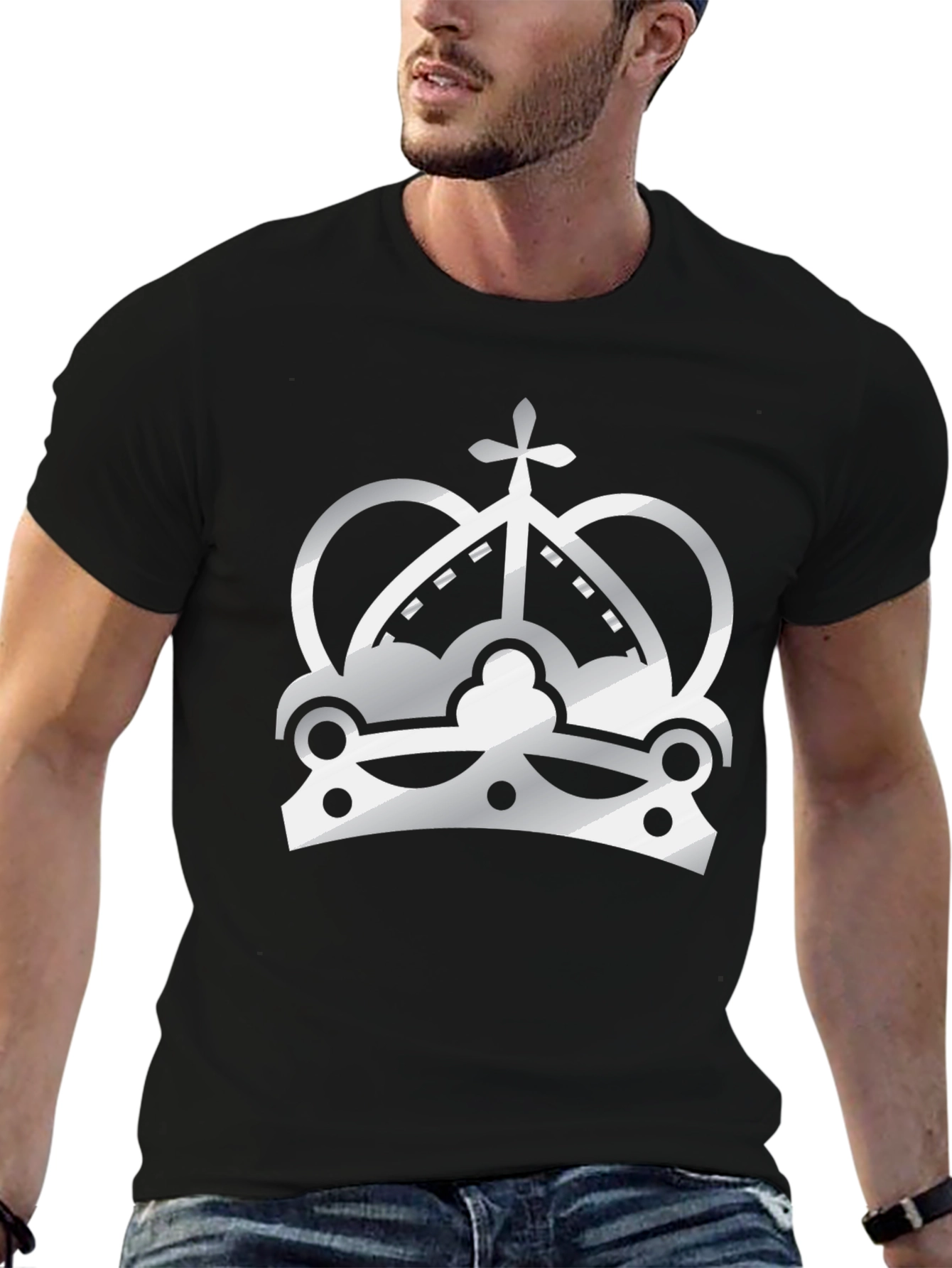 Crown Graphic Black T-Shirt - Stylish Streetwear