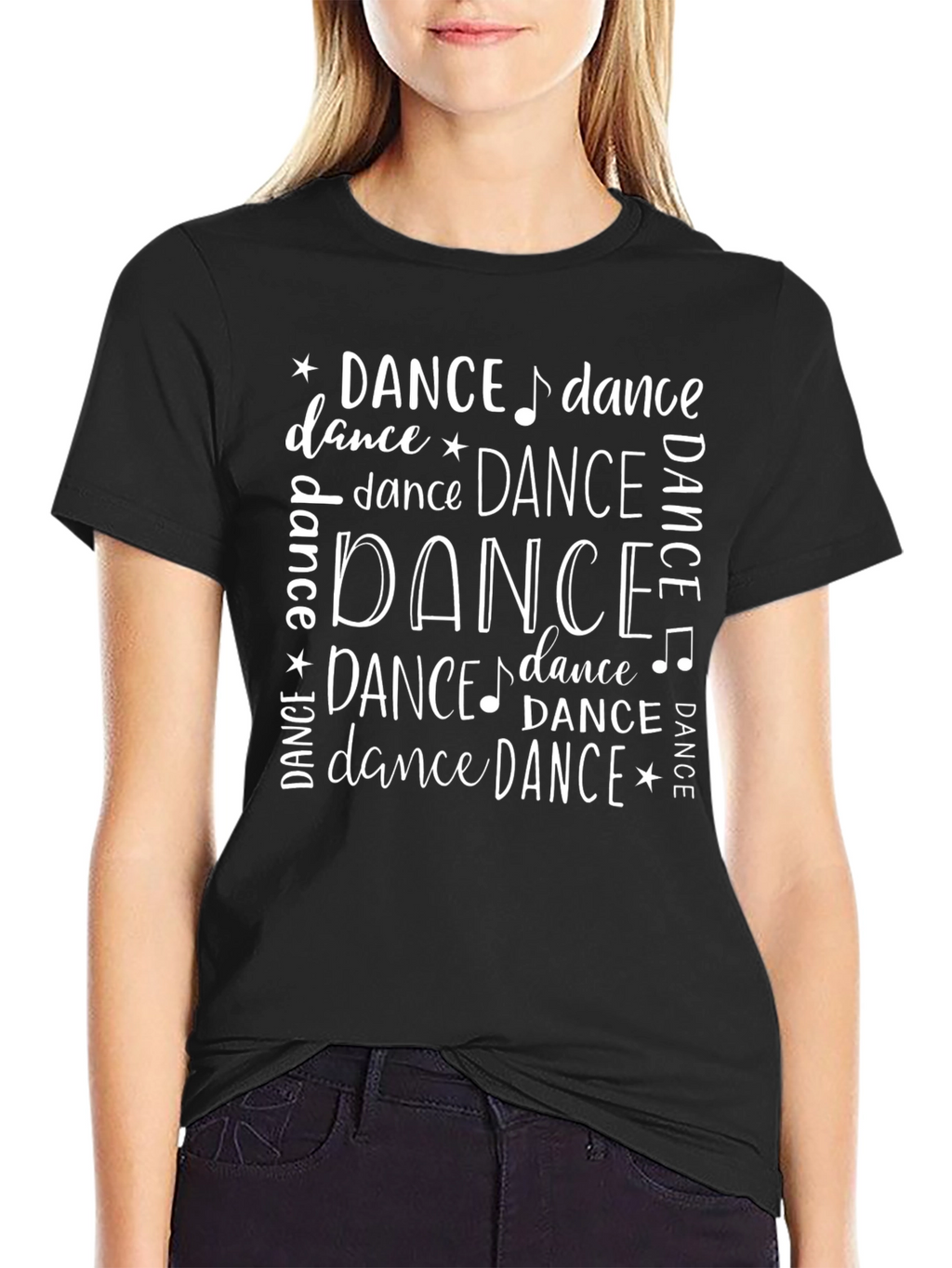 Dance Pattern Graphic Tee - Black