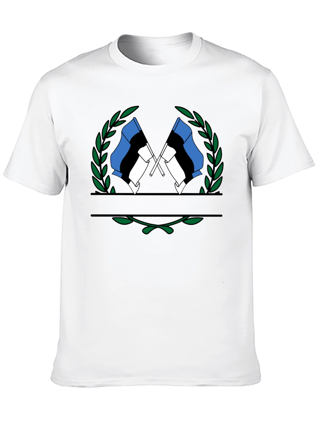 Estonian Flag Wreath Graphic Tee - Black