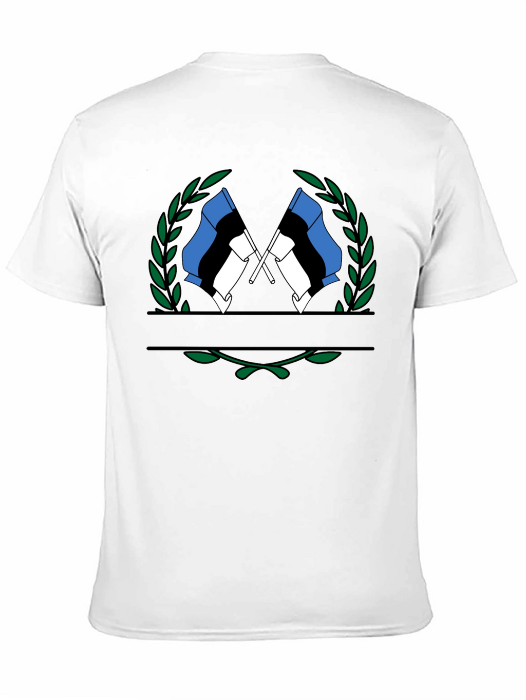 Estonian Flag Wreath Graphic Tee - Black