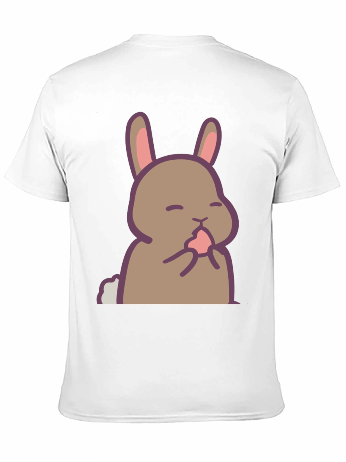 Cute Rabbit Graphic Black T-Shirt