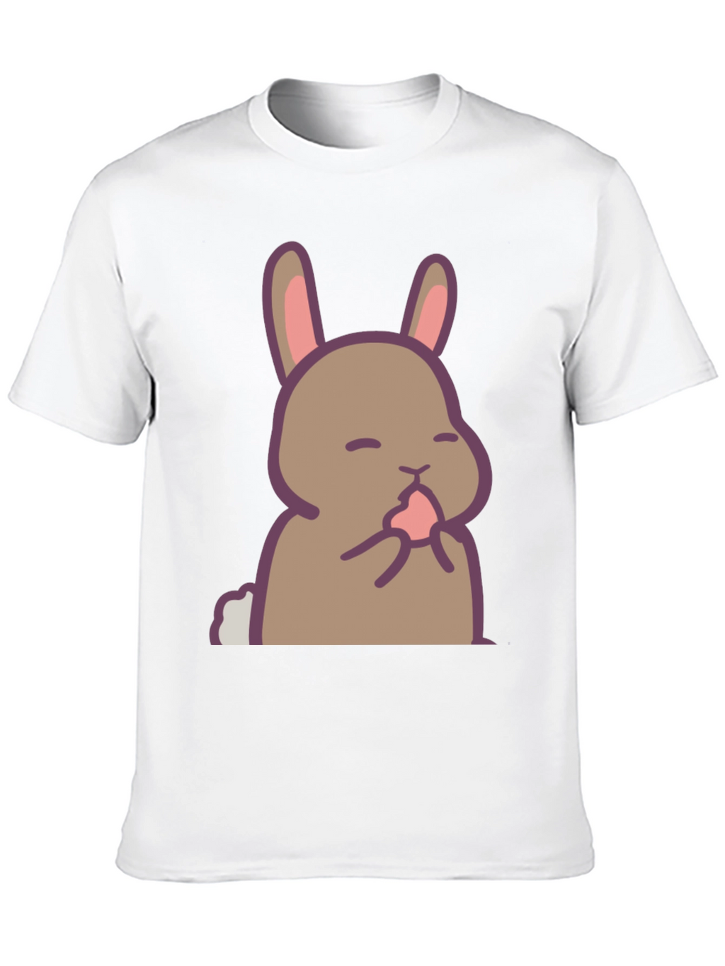 Cute Rabbit Graphic Black T-Shirt