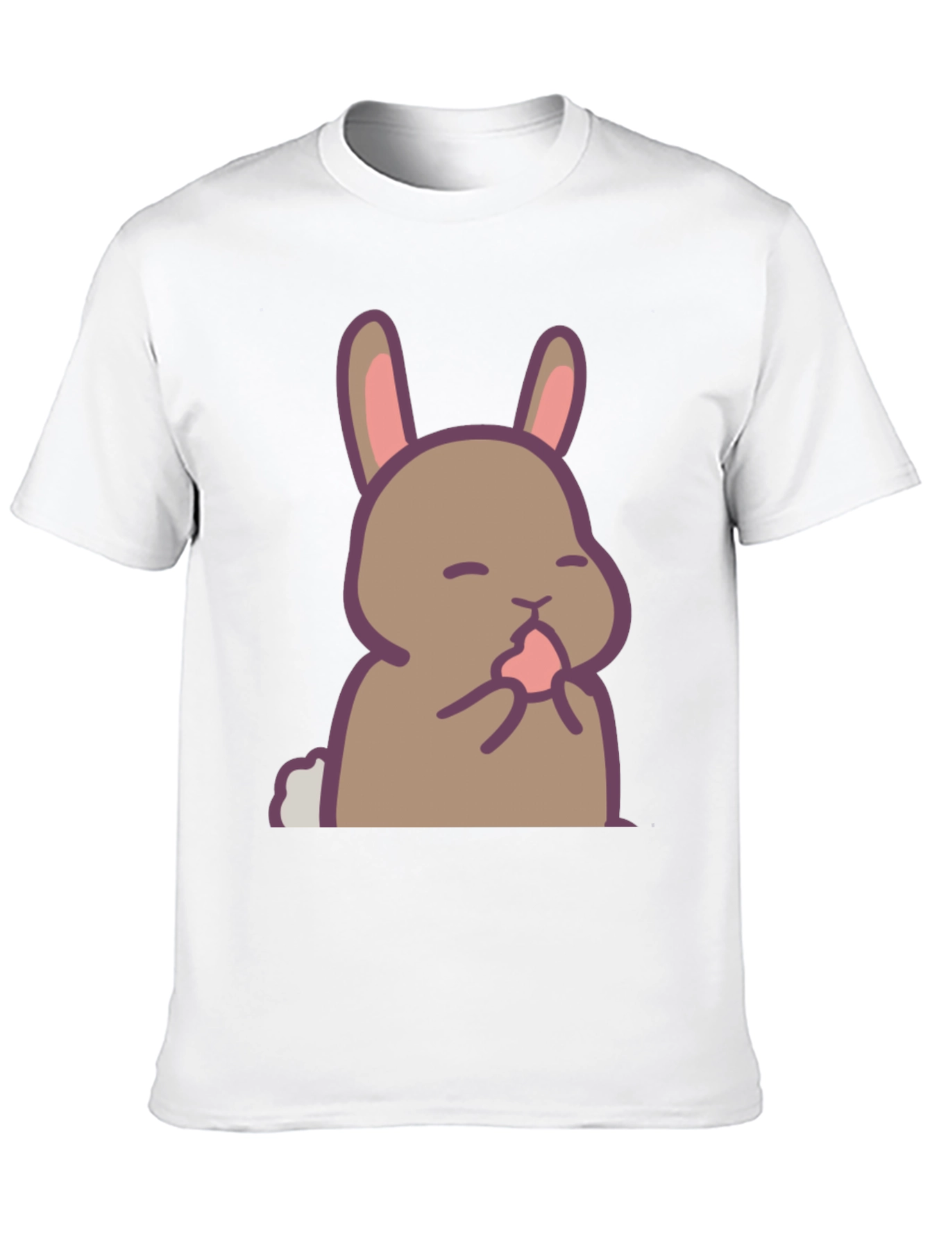 Cute Rabbit Graphic Black T-Shirt