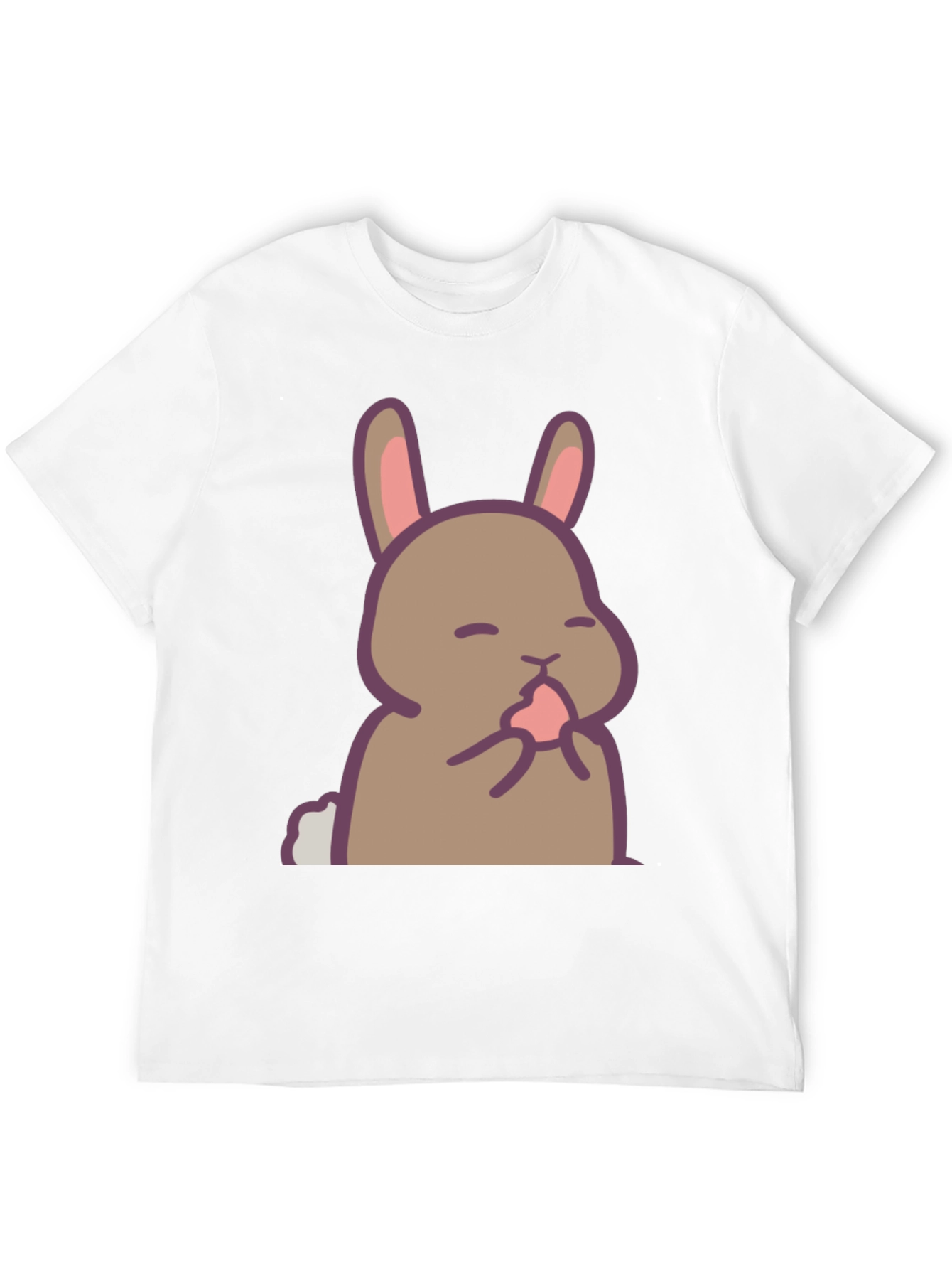 Cute Rabbit Graphic Black T-Shirt