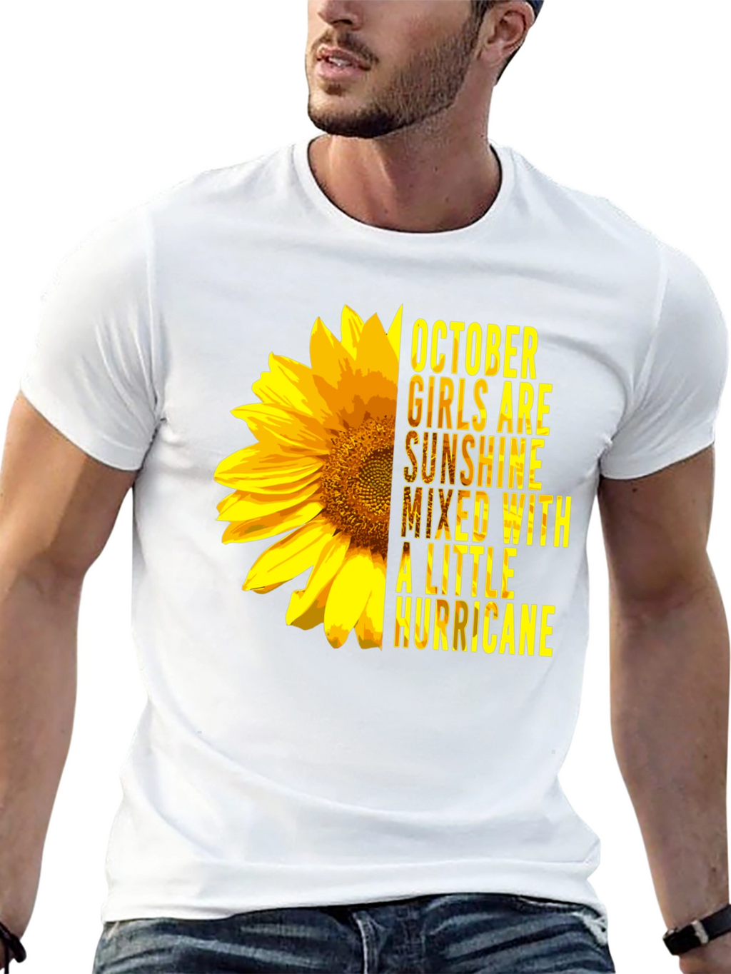 October Girl Sunflower Graphic Tee - Black