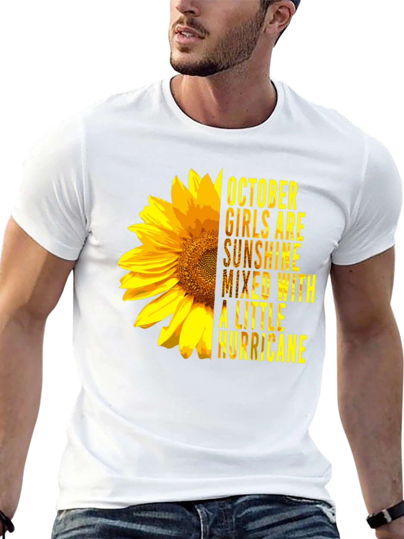 October Girl Sunflower Graphic Tee - Black
