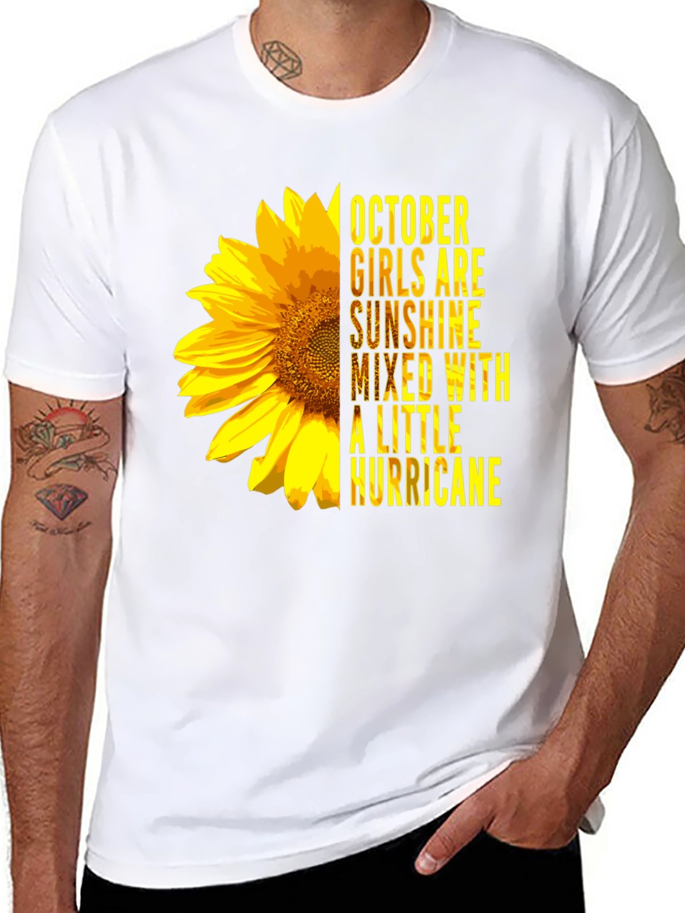 October Girl Sunflower Graphic Tee - Black