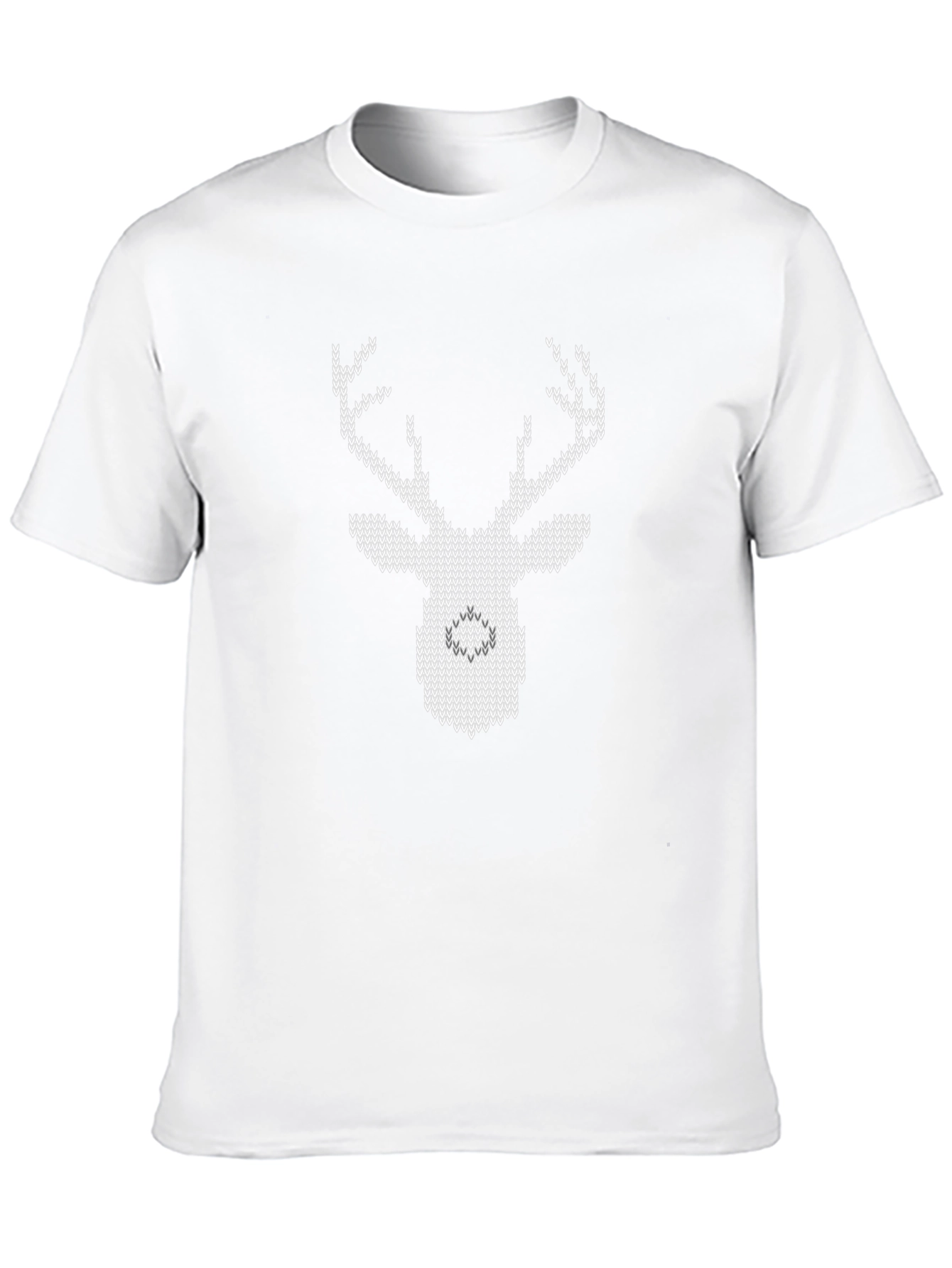 Knitted Reindeer T-Shirt - Holiday Festive Top