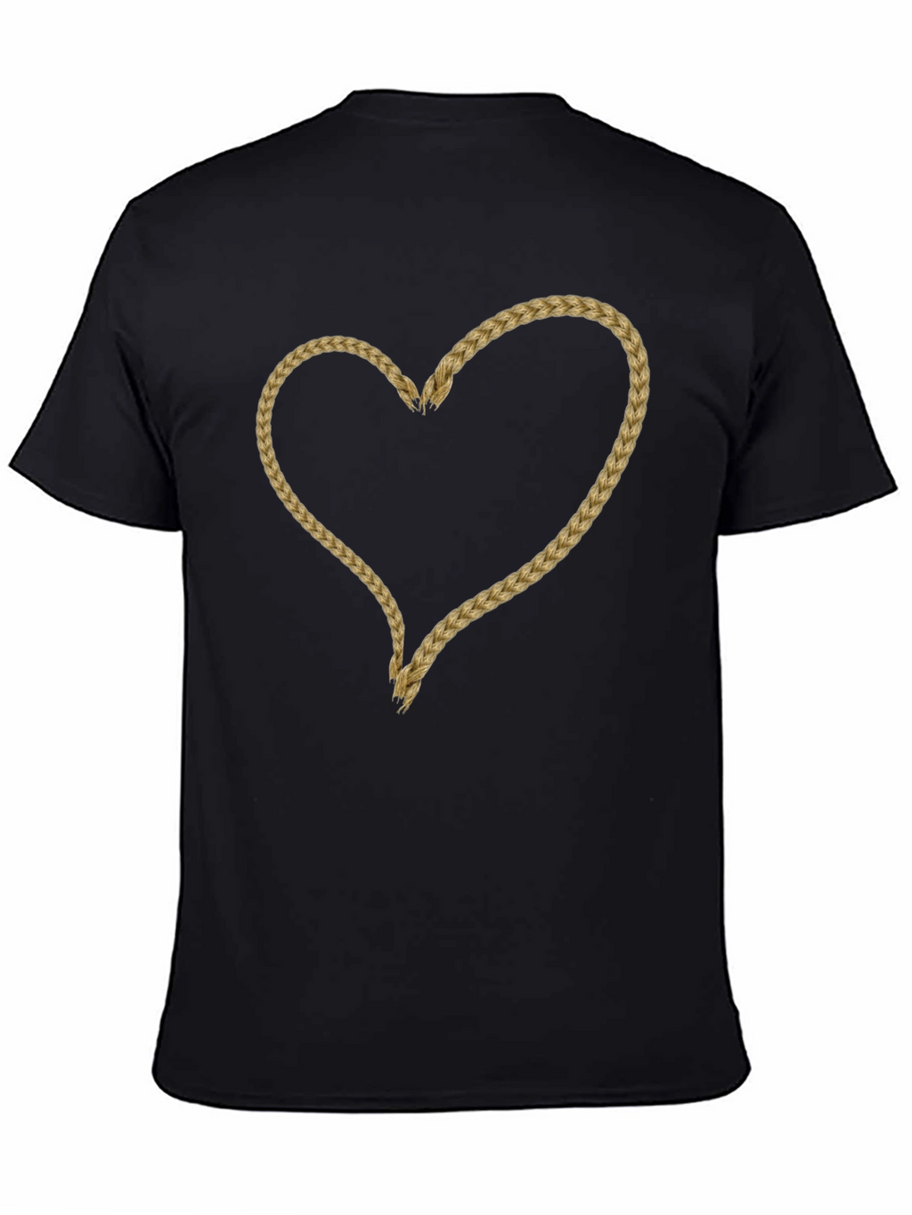 Braided Heart Graphic Tee - Soft Cotton Casual Wear