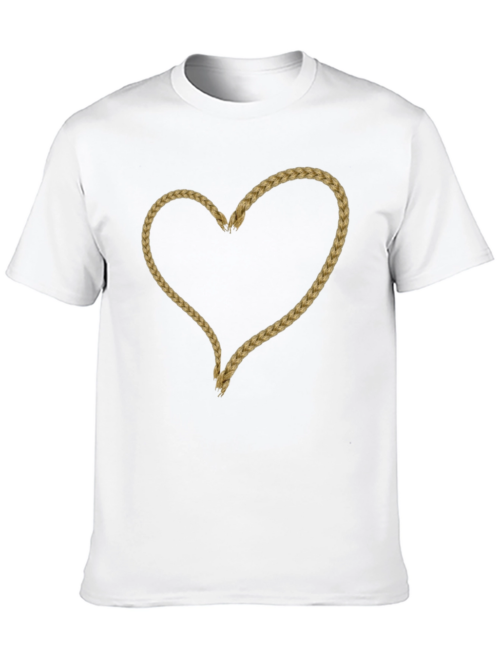 Braided Heart Graphic Tee - Soft Cotton Casual Wear