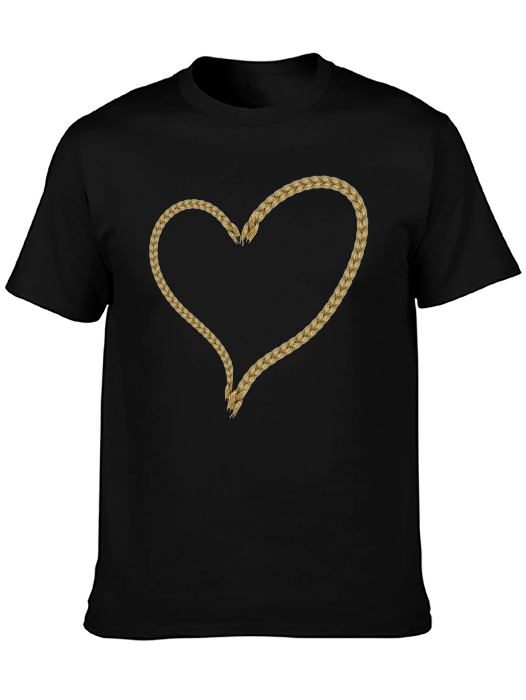 Braided Heart Graphic Tee - Soft Cotton Casual Wear