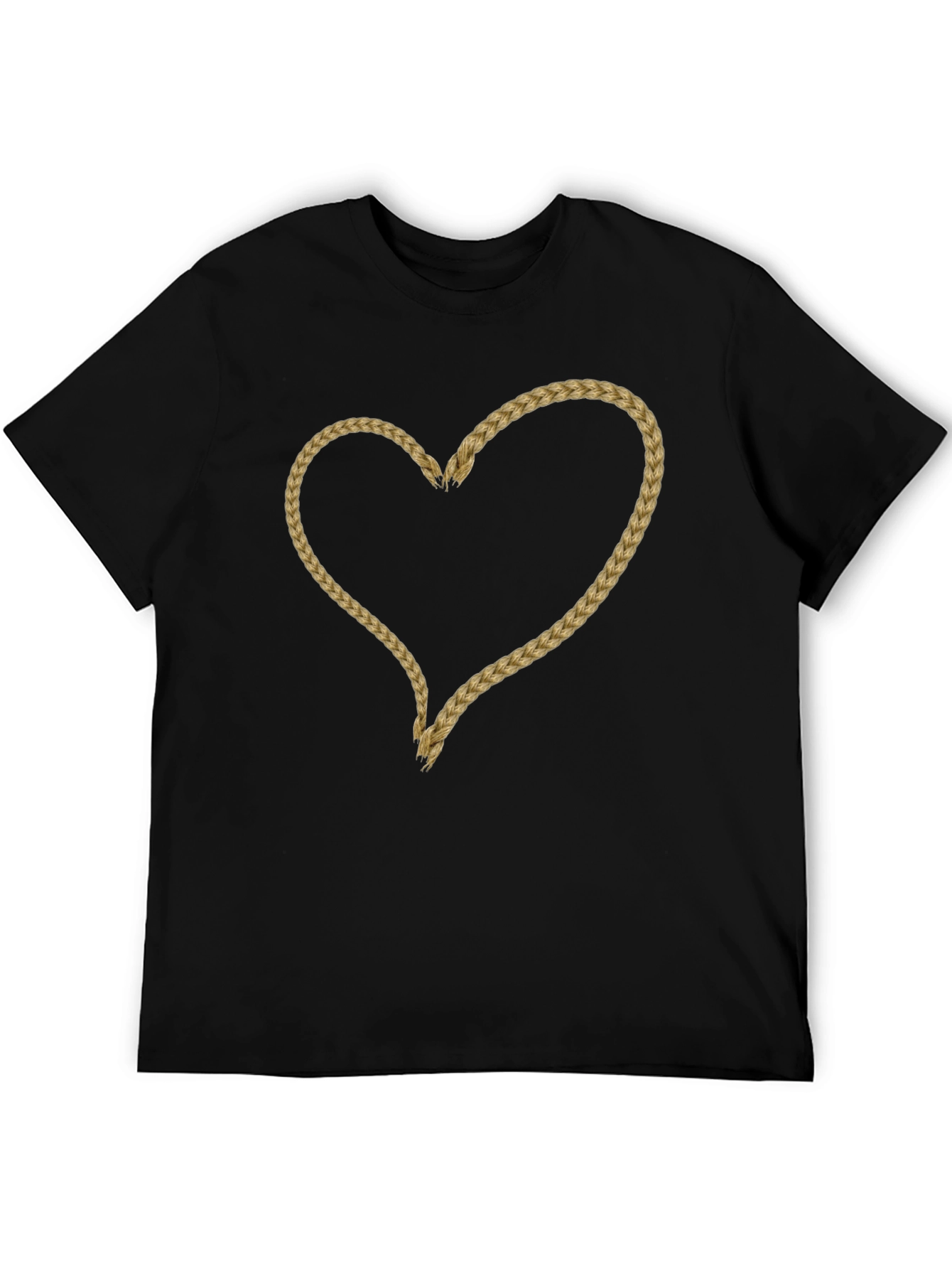 Braided Heart Graphic Tee - Soft Cotton Casual Wear