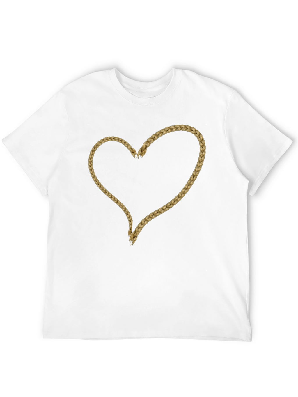 Braided Heart Graphic Tee - Soft Cotton Casual Wear