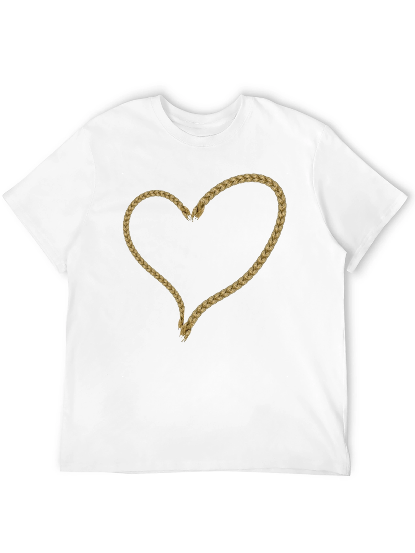 Braided Heart Graphic Tee - Soft Cotton Casual Wear