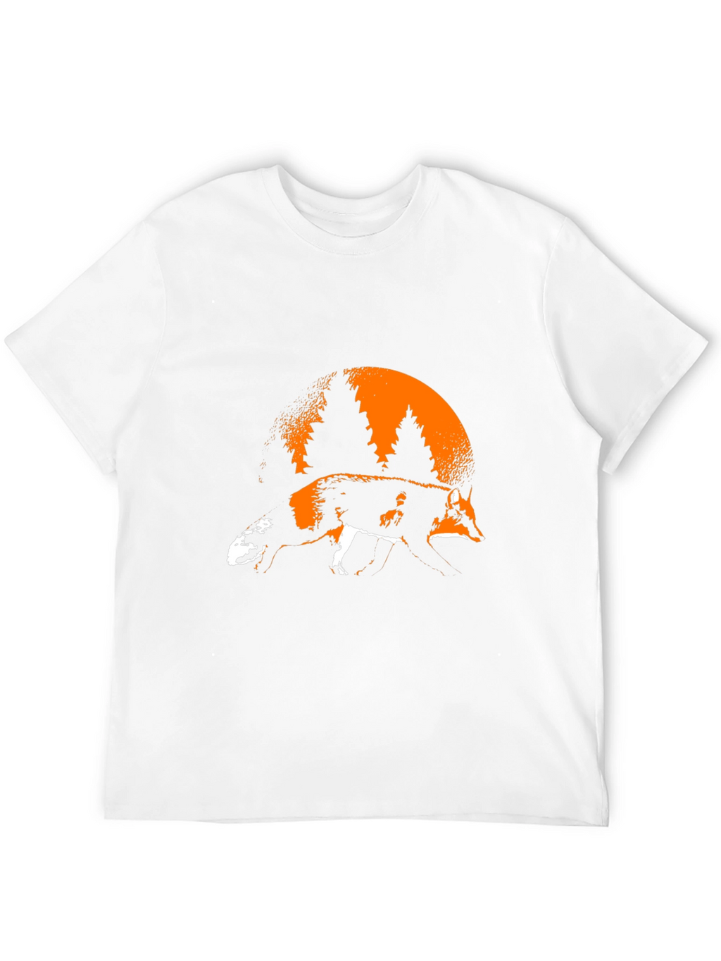 Fox & Forest Graphic Print Black T-Shirt