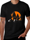 Fox & Forest Graphic Print Black T-Shirt