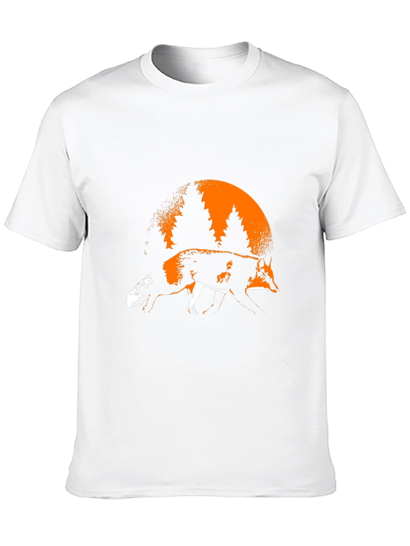 Fox & Forest Graphic Print Black T-Shirt