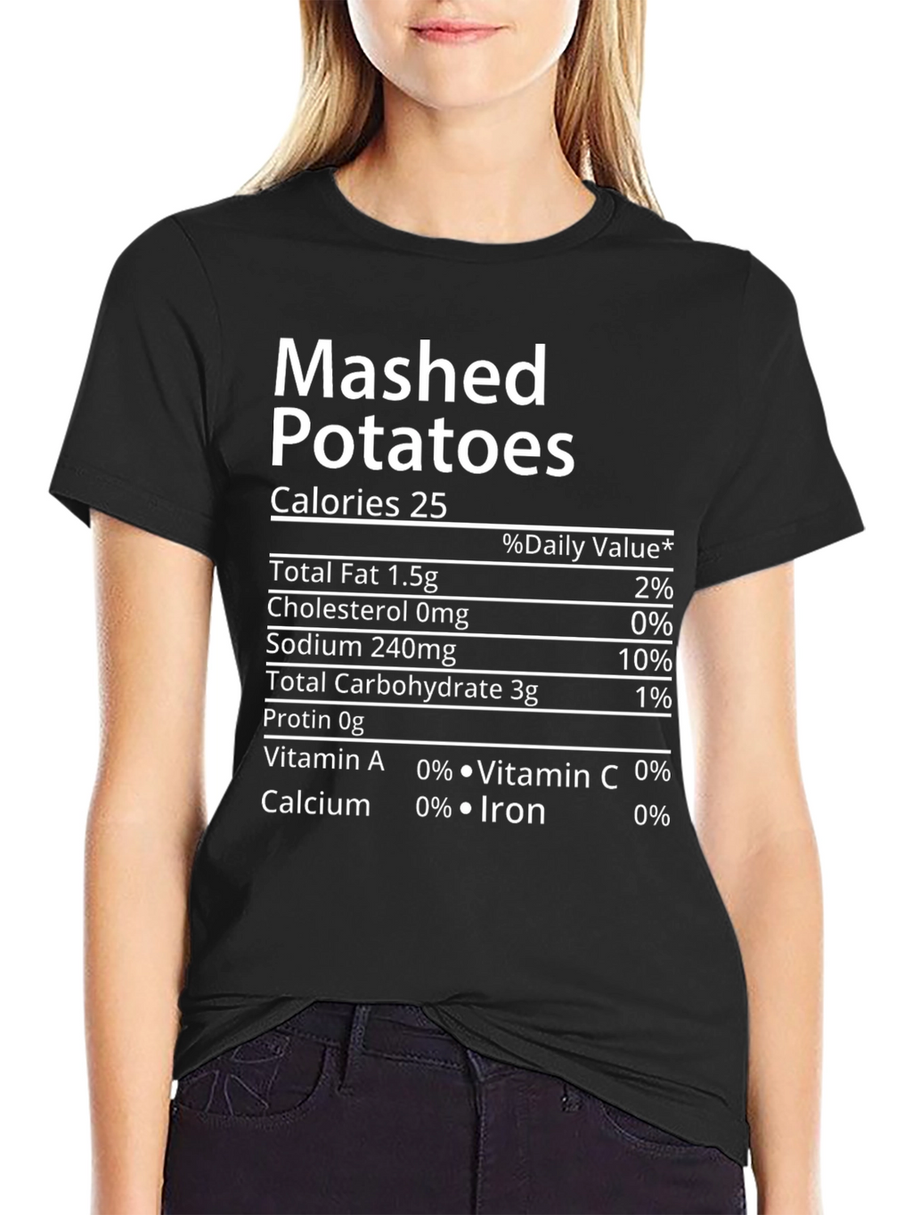 Mashed Potatoes Nutrition Facts Funny T-Shirt