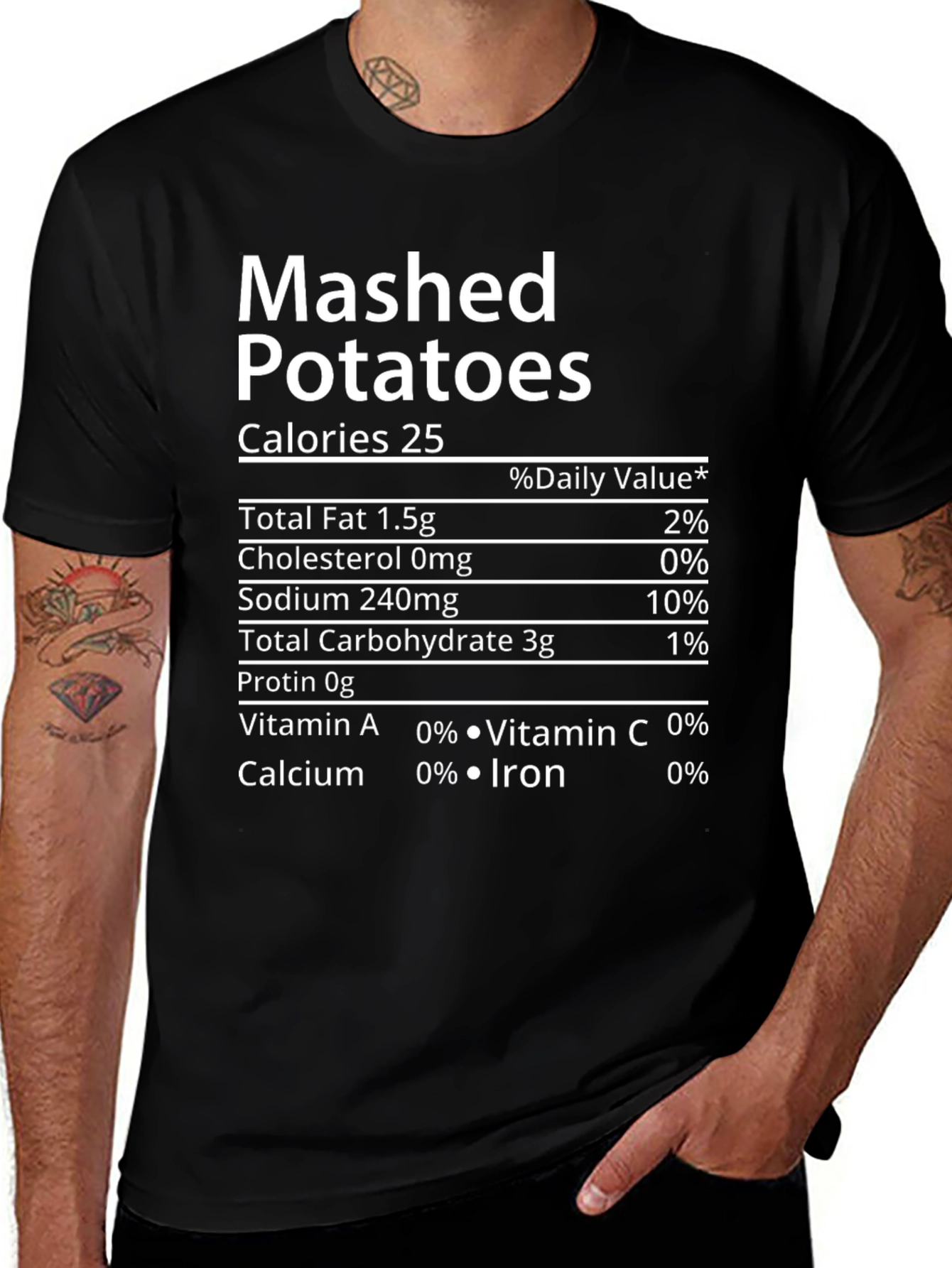Mashed Potatoes Nutrition Facts Funny T-Shirt