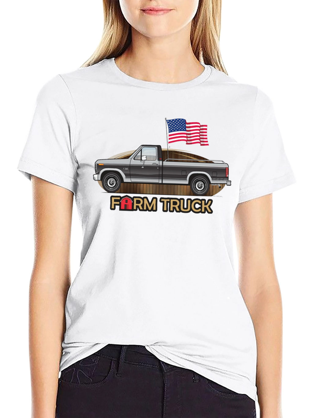 Farm Truck American Flag Graphic Tee