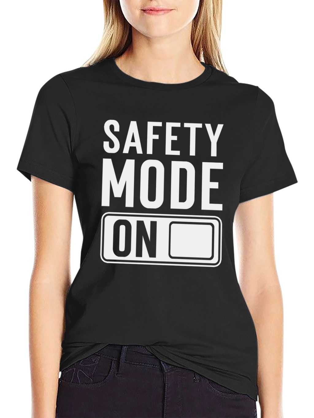 Safety Mode On Graphic T-Shirt - Black