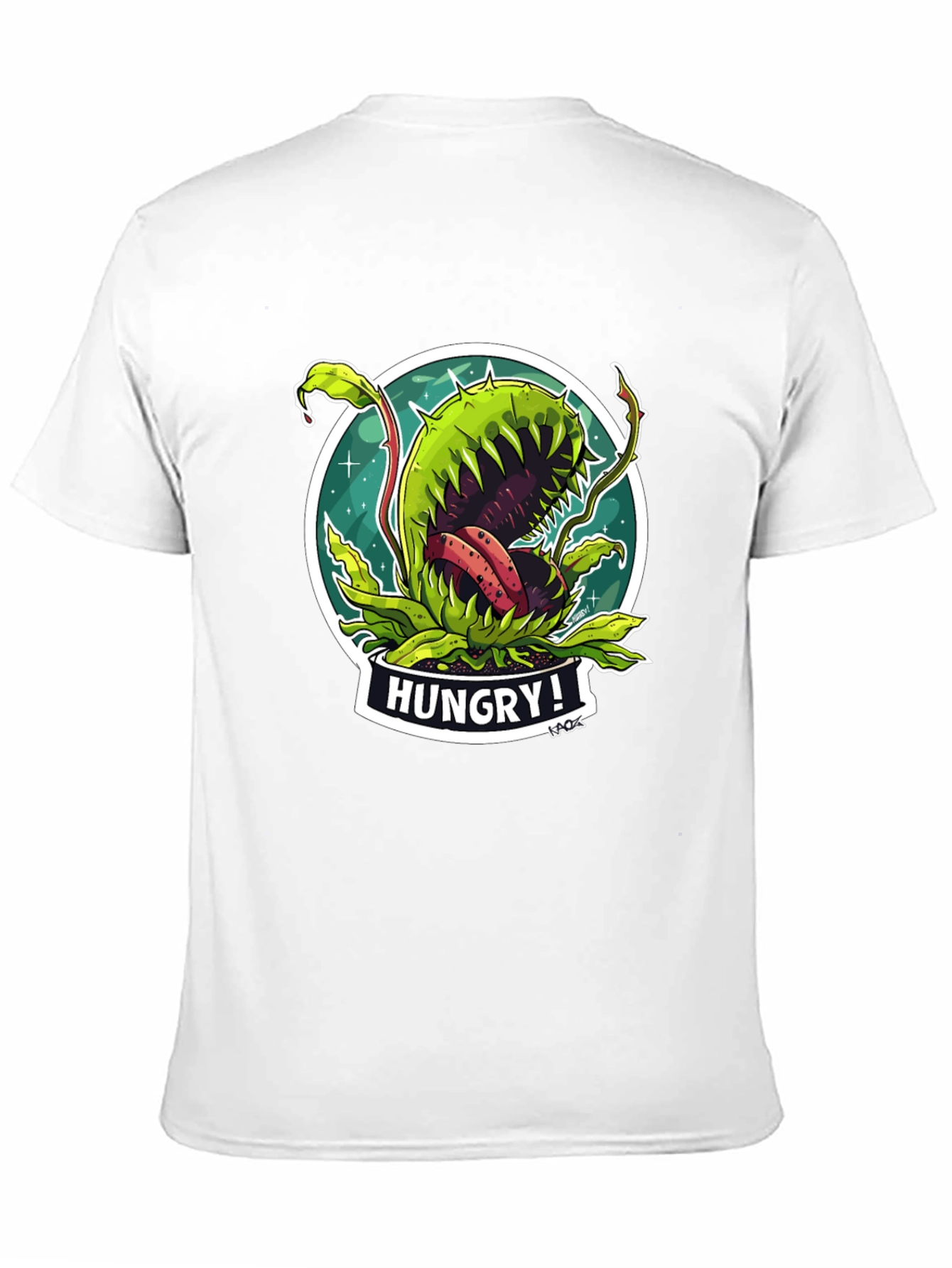 Hungry Plant Graphic T-Shirt - Black Cotton Tee