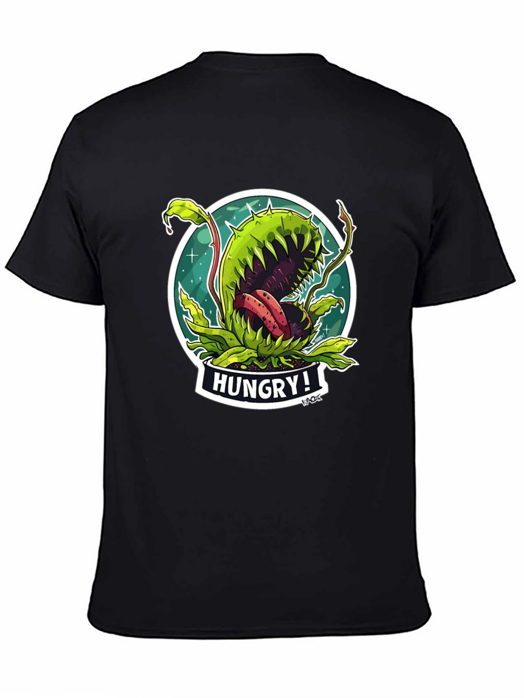 Hungry Plant Graphic T-Shirt - Black Cotton Tee