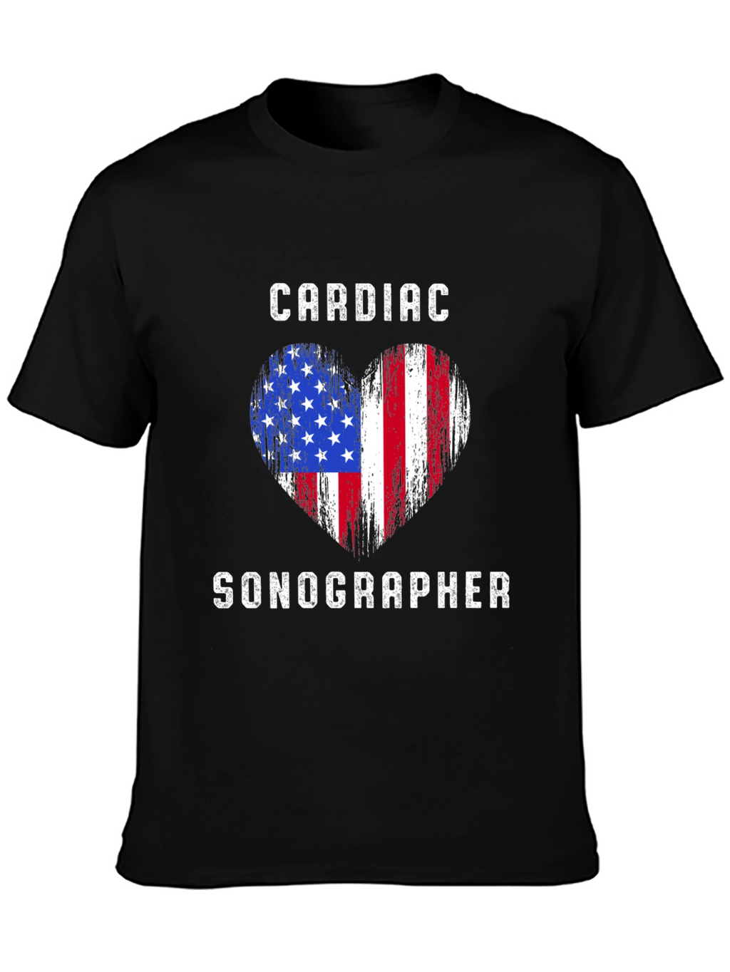 Cardiac Sonographer American Flag Heart T-Shirt